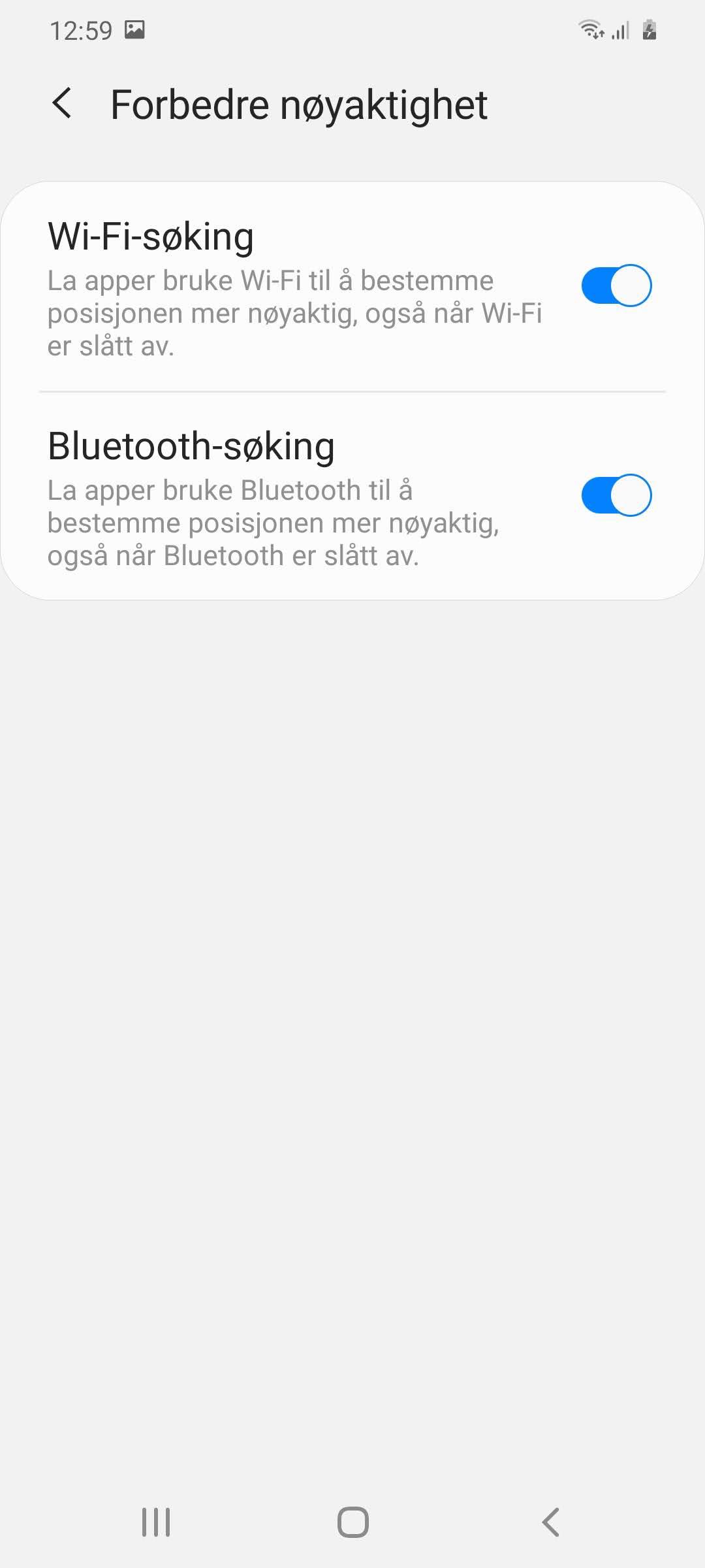 Posisjonsdata på Android 10