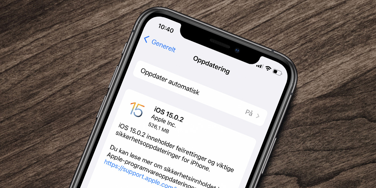 Du bør oppdatere iPhone til iOS 15.0.2