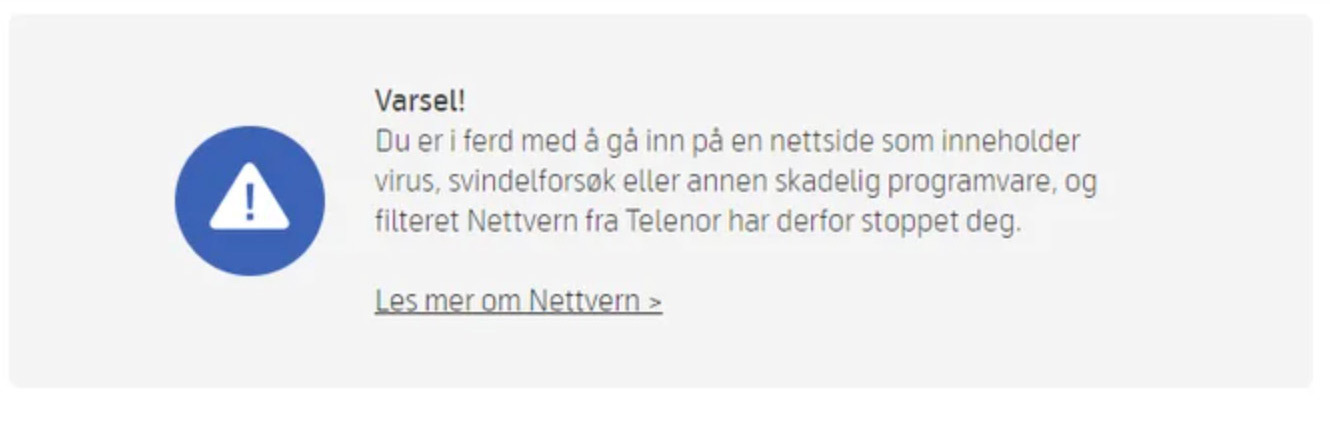 Farlige nettsider legges til i Nettvern