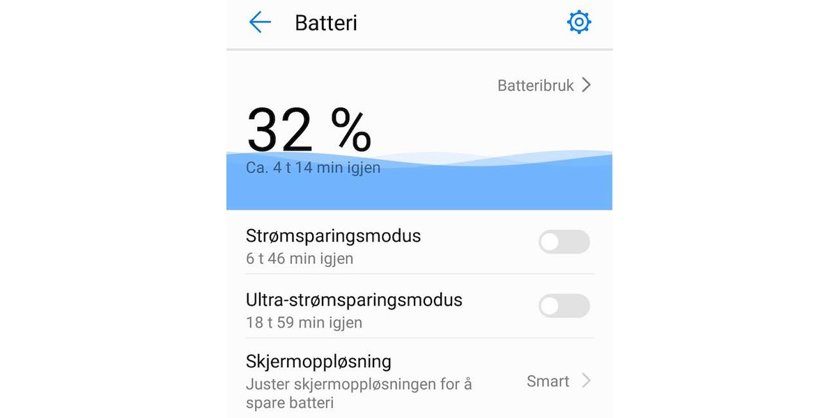 Går du inn i innstillingene, får du enda mer detaljert batteristyring.