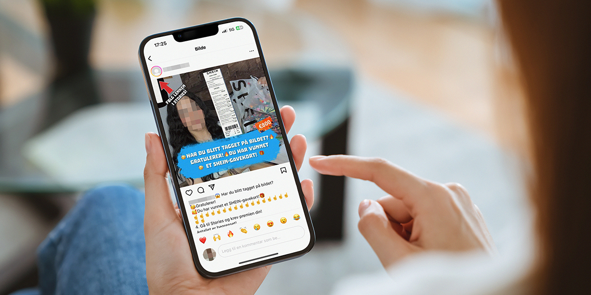 Instagram-spam som tagger brukere om Shein-gavekort