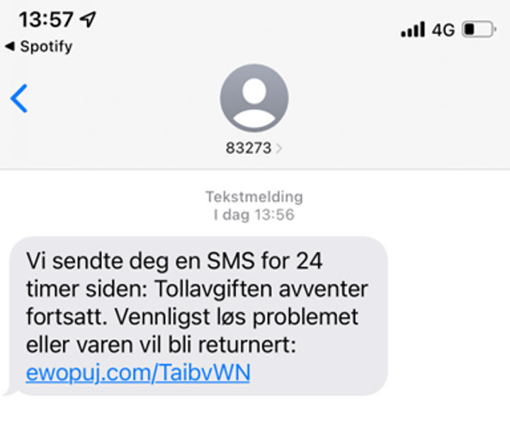 Eksempel på Toll-svindel