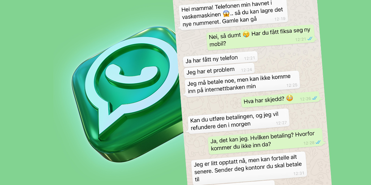 Eksempel på WhatsApp-svindel